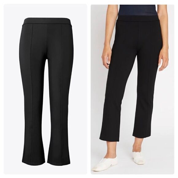 Tory Burch Sport Women’s Black Subtle Kick Flare Stretch Knit Mid Rise Cropped L - Picture 3 of 11